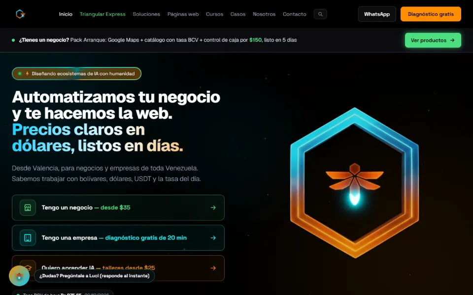 Captura de la portada de fvaigroup.com, la web de F&V AI Group